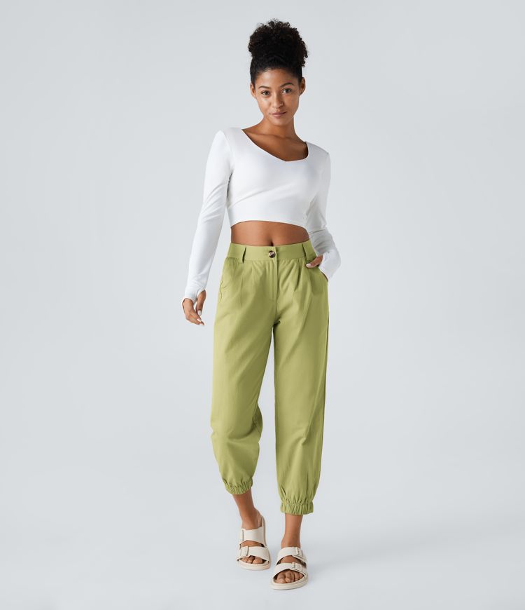 Mid Rise Casual Cotton Joggers with Pockets Mid Rise Casual Cotton Joggers with Pockets