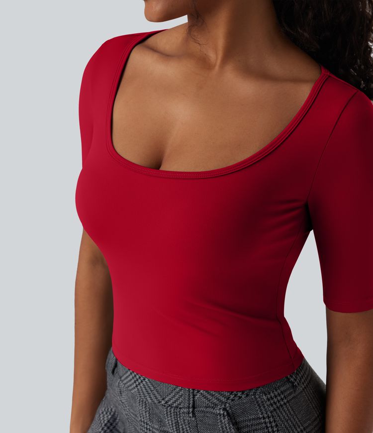 SoftlyZero™ Airy Scoop Neck Short Sleeve Cool Touch Work T-Shirt