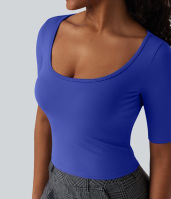 SoftlyZero™ Airy Scoop Neck Short Sleeve Cool Touch Work T-Shirt