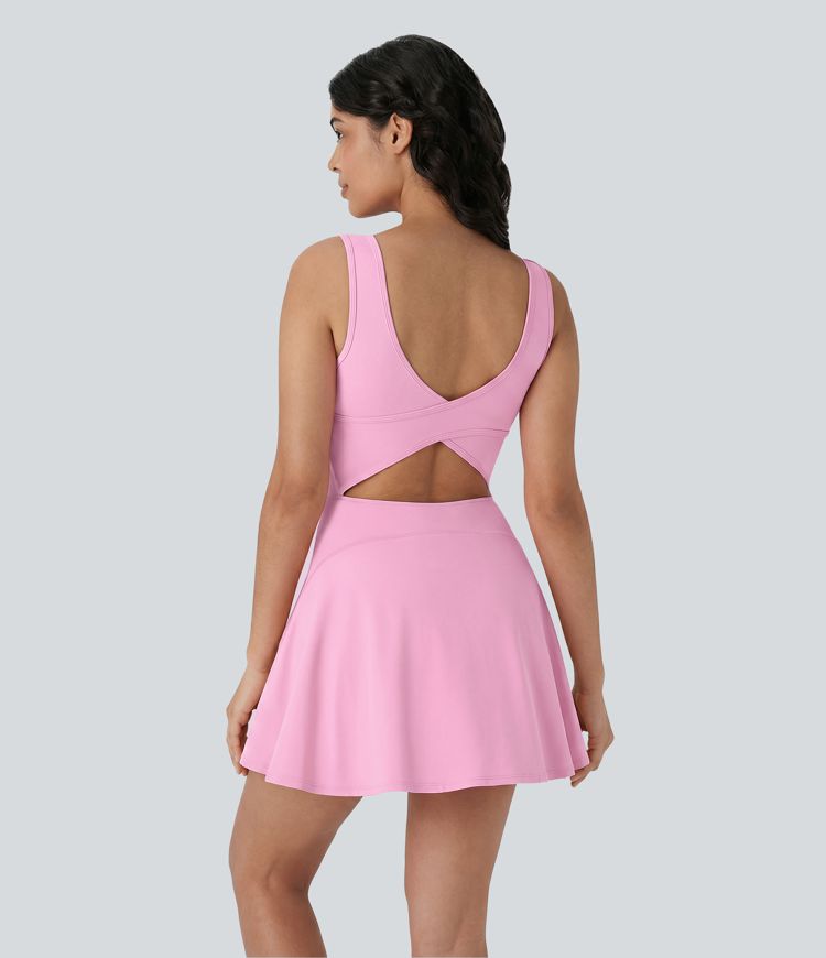 SoftlyZero™ Airy U Neck 2-in-1 Pocket Mini Cool Touch Dance Active Dress SoftlyZero™ Airy U Neck 2-in-1 Pocket Mini Cool Touch Dance Active Dress