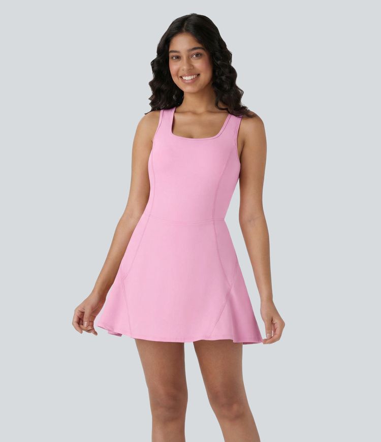 SoftlyZero™ Airy U Neck 2-in-1 Pocket Mini Cool Touch Dance Active Dress SoftlyZero™ Airy U Neck 2-in-1 Pocket Mini Cool Touch Dance Active Dress