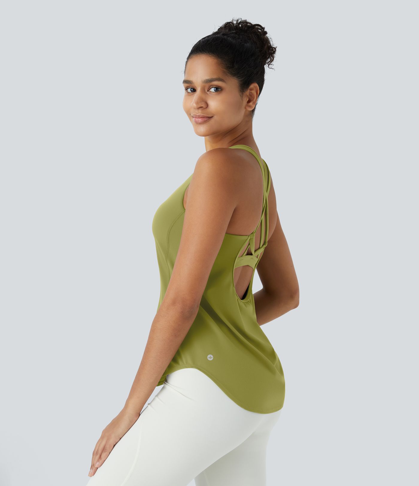 Halara UltraSculpt™ Round Neck Curved Hem Workout Tank Top