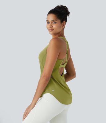 Halara UltraSculpt™ Round Neck Curved Hem Workout Tank Top