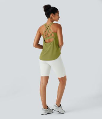 Halara UltraSculpt™ Round Neck Curved Hem Workout Tank Top