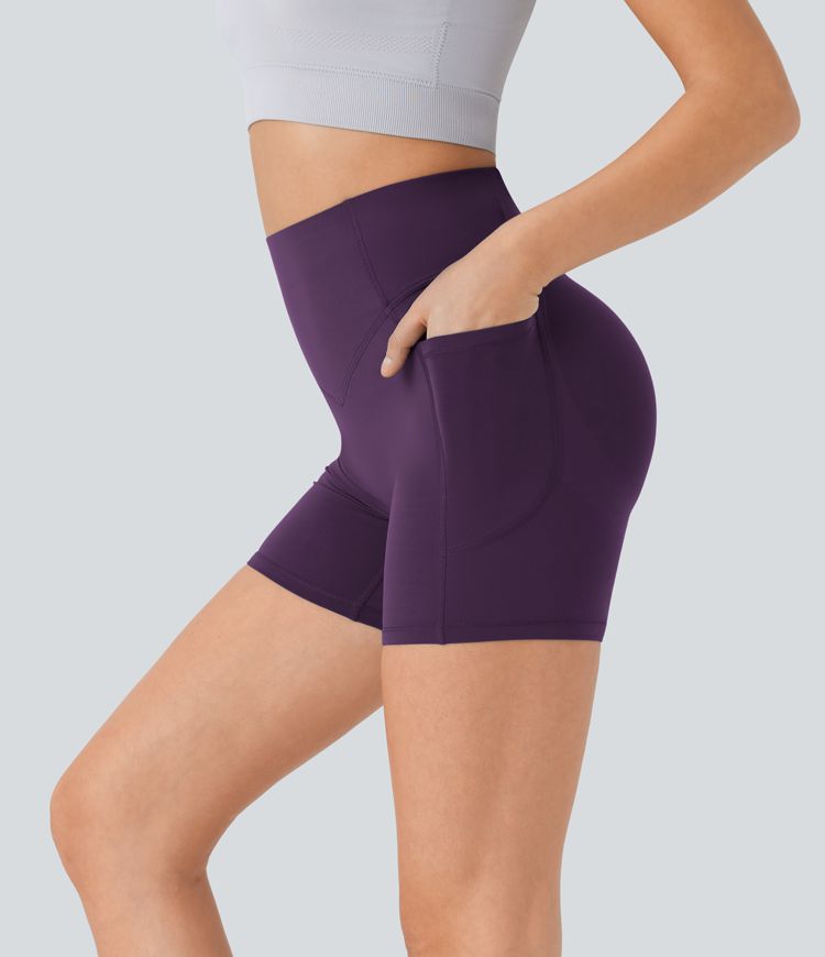 Halara UltraSculpt™ High Waisted Scrunch Butt Lifting Tummy Control Pocket Shaping Workout Biker Shorts 5''