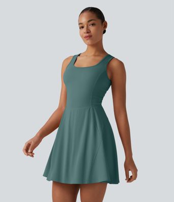 SoftlyZero™ Airy 2-in-1 Cool Touch Mini Dance Active Dress with Pockets-Easy Peezy Edition-Longer Length SoftlyZero™ Airy 2-in-1 Cool Touch Mini Dance Active Dress with Pockets-Easy Peezy Edition-Longer Length