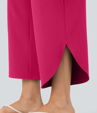 Breezeful™ High Waisted Tummy Control Split Hem Quick Dry Resort Pants with Pockets