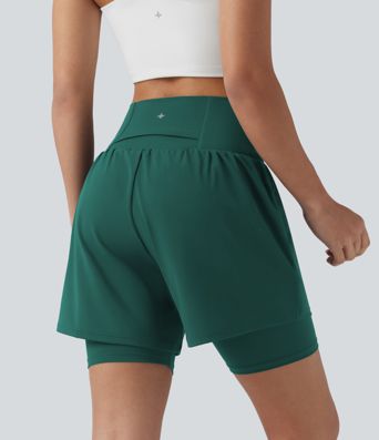 SoftlyZero™ Airy Super High Waisted 2-in-1 Cool Touch Yoga Shorts 7'' with Pockets