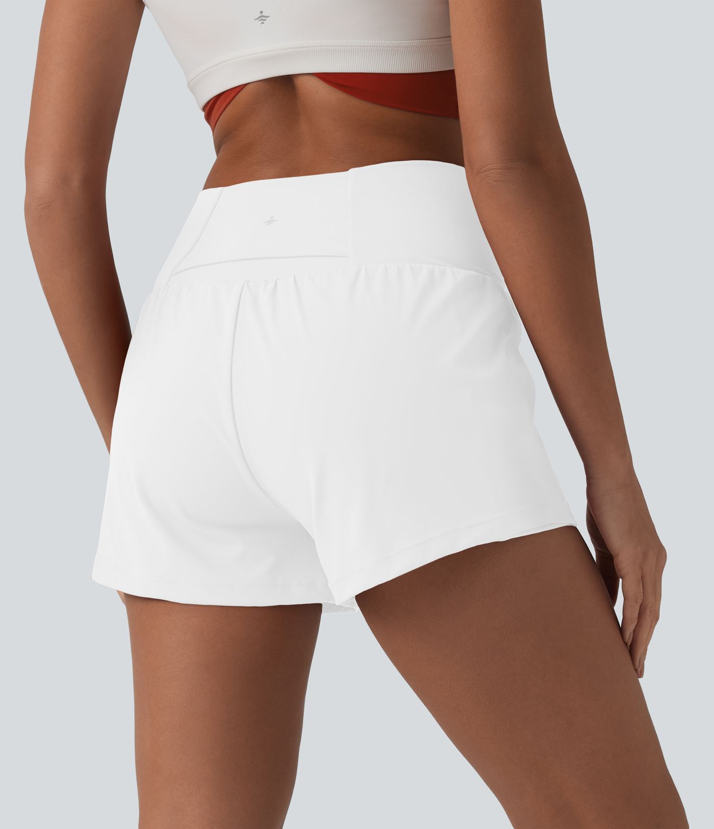 SoftlyZero™ Airy Crossover High Waisted 2-in-1 Cool Touch Yoga Shorts 3'' with Pockets SoftlyZero™ Airy Crossover High Waisted 2-in-1 Cool Touch Yoga Shorts 3'' with Pockets