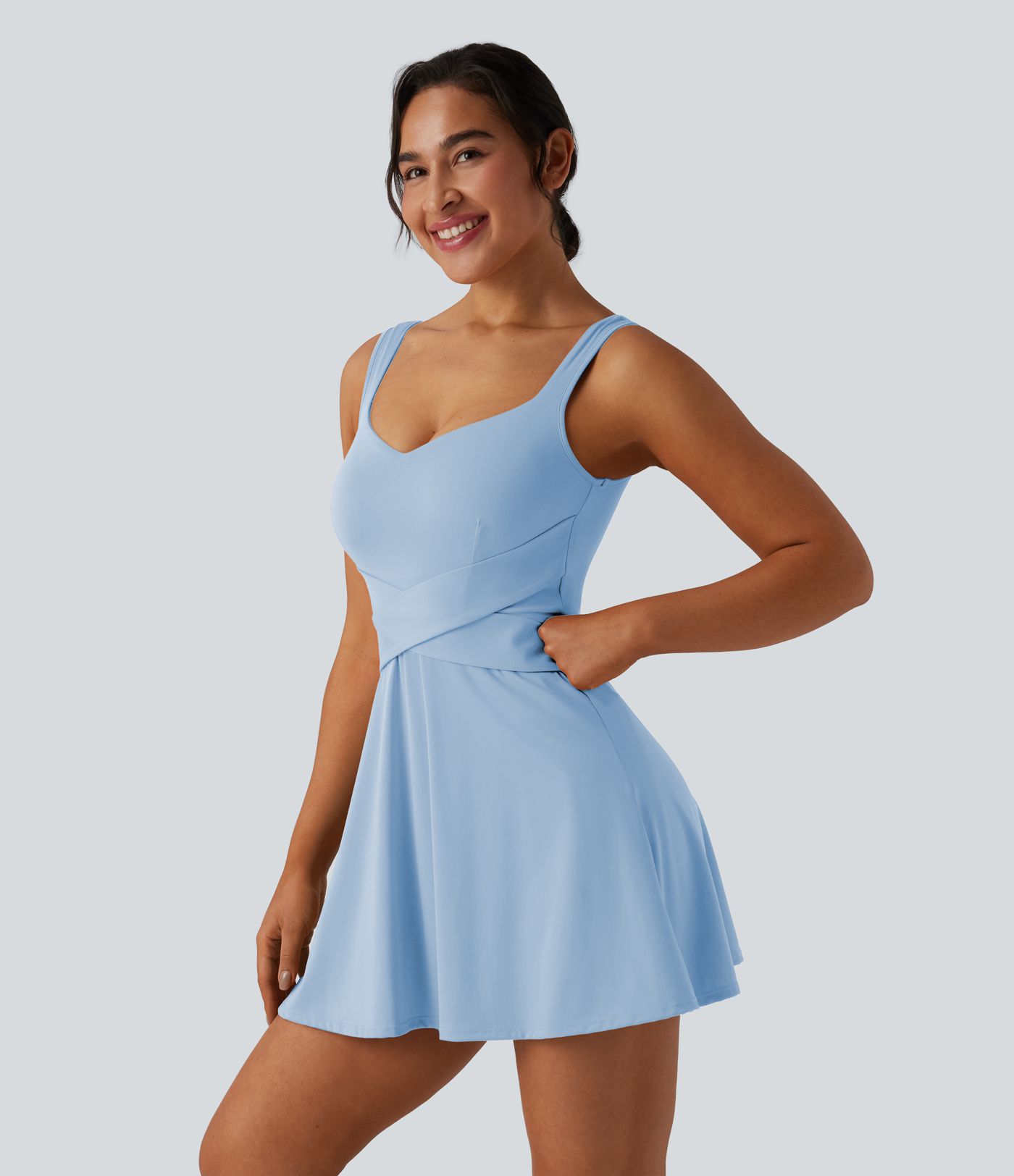 SoftlyZero™ Airy 2-in-1 Cool Touch Mini Tennis Active Dress with Pocket-Easy Peezy Edition-UPF50+