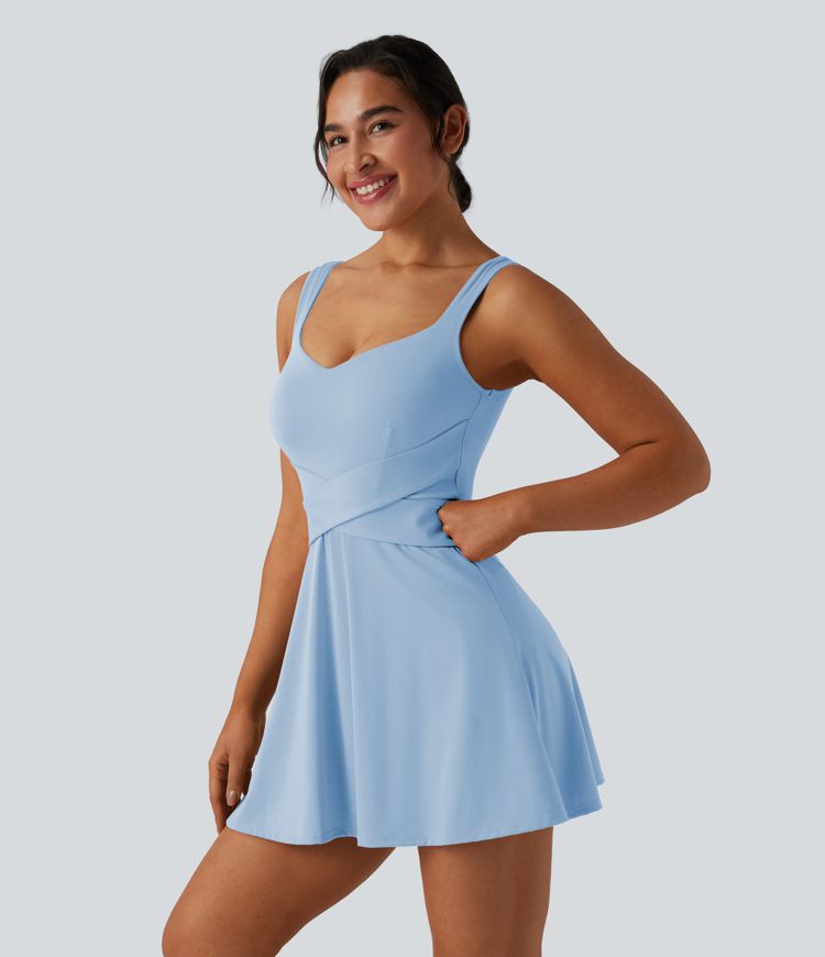 SoftlyZero™ Airy 2-in-1 Cool Touch Mini Tennis Active Dress with Pocket-Easy Peezy Edition-UPF50+