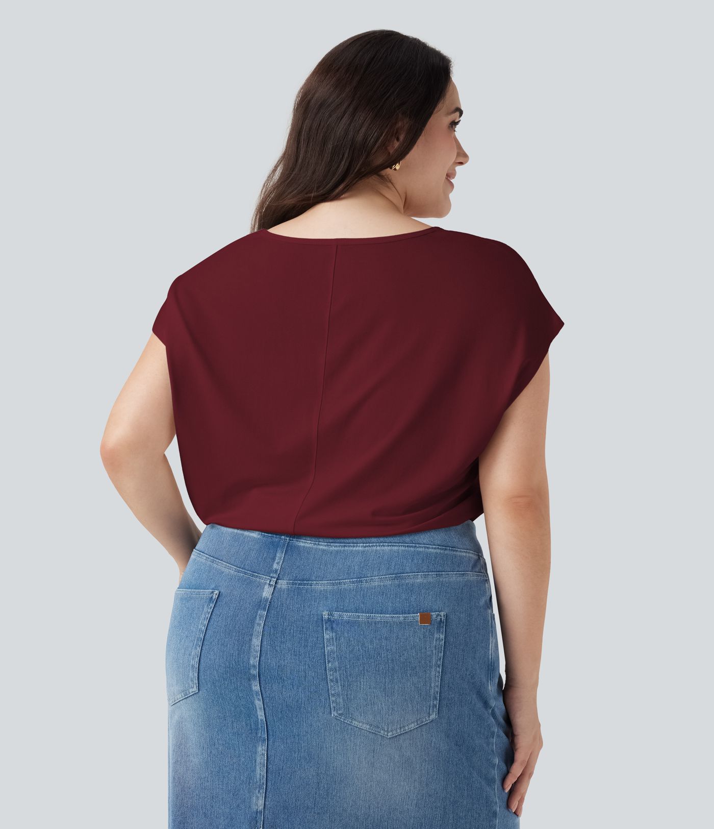 V-Ausschnitt Kurzarm Casual T-Shirt in Übergrößen