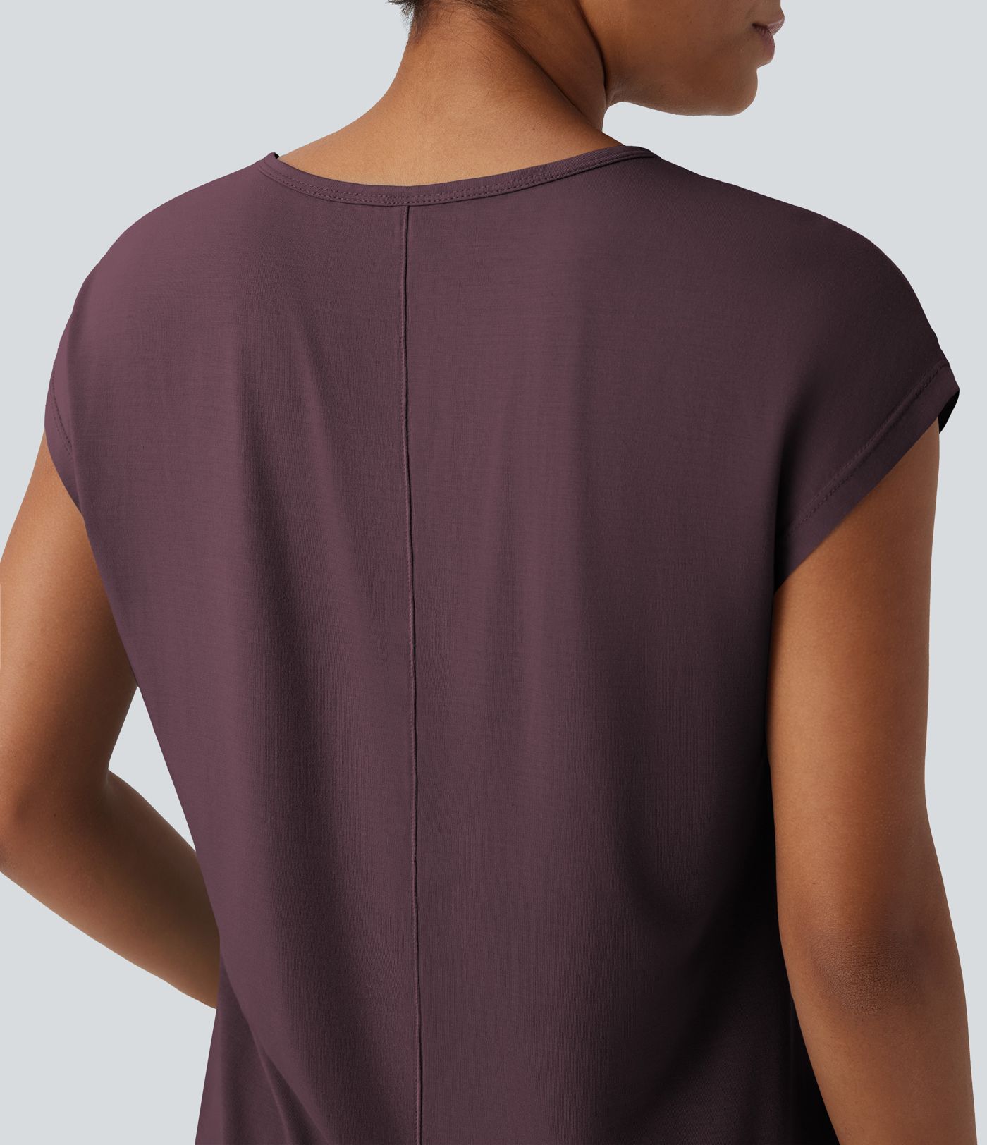 T-shirt casual col V manches courtes