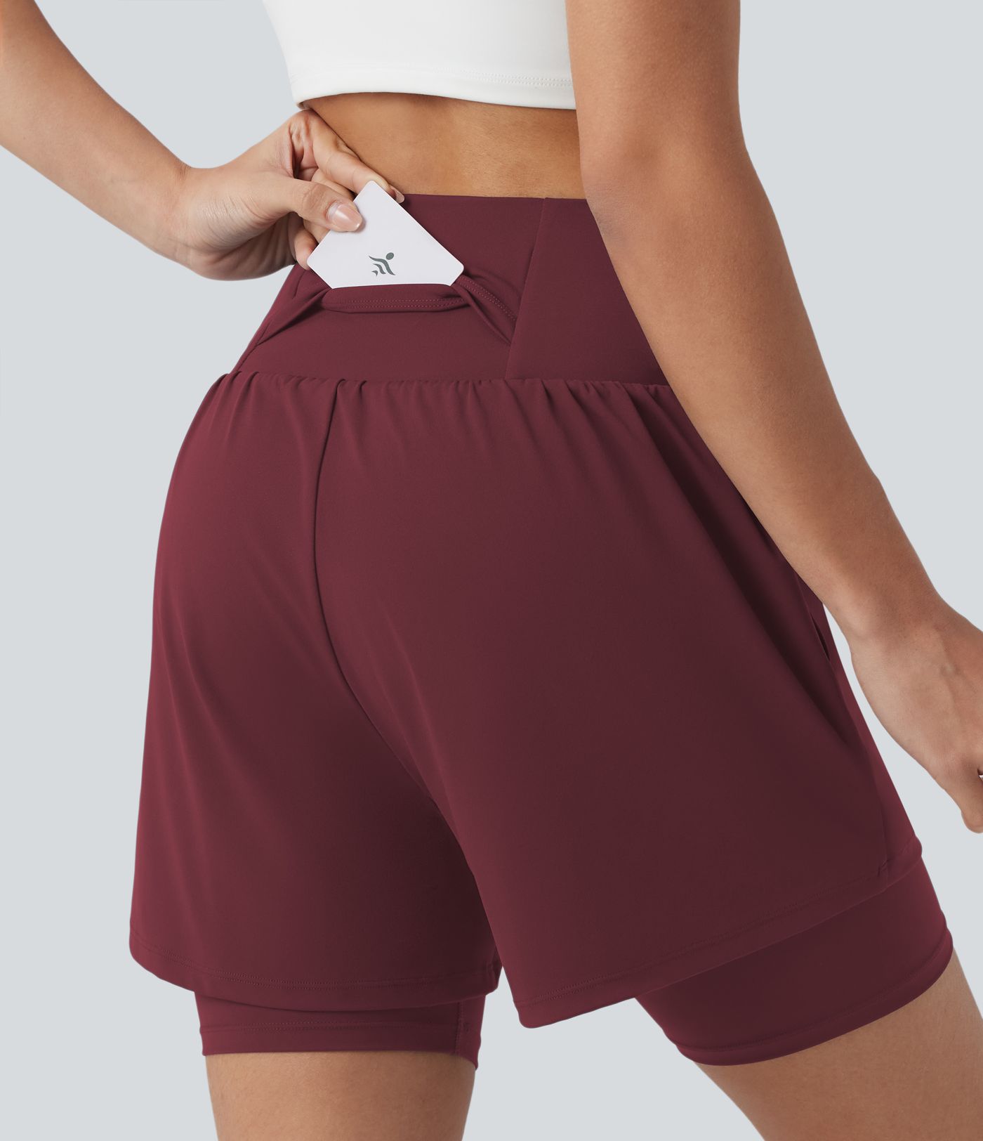 SoftlyZero™ Airy Super High Waisted 2-in-1 Cool Touch Yoga Shorts 7'' with Pockets
