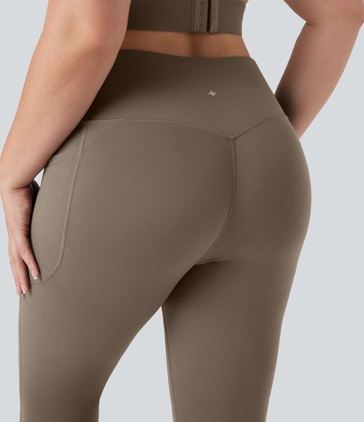 Große Größen Halara UltraSculpt™ SoCinched Capri-Trainingsleggings mit hohem Bund, poanhebend und bauchformend, mit Taschen