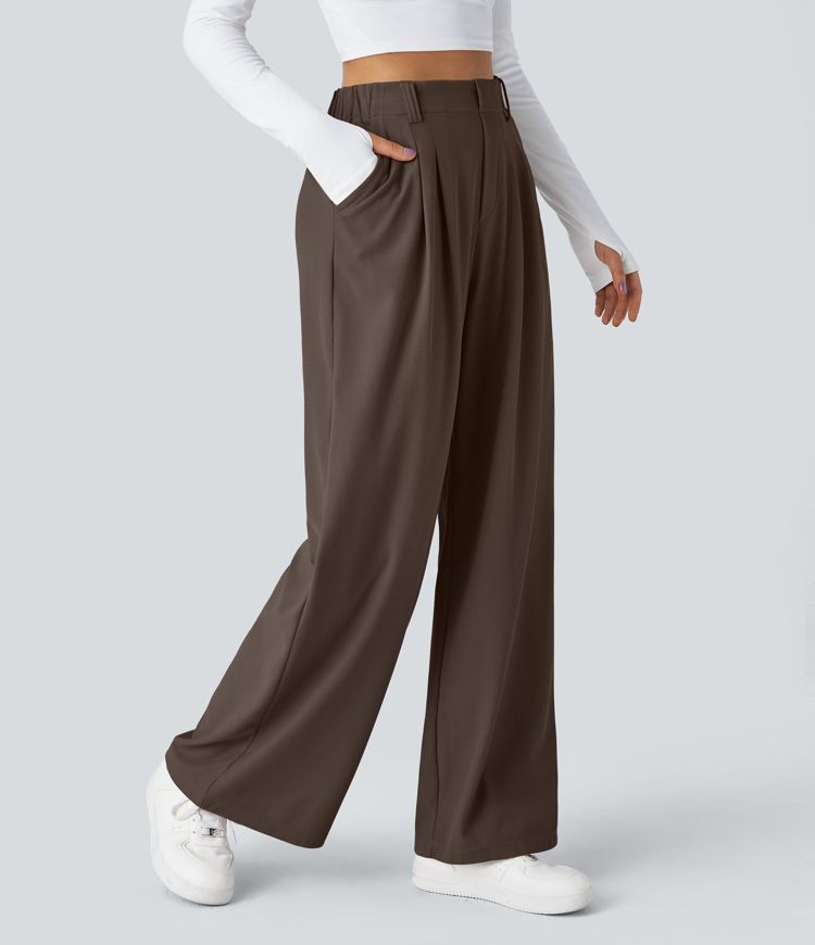 Halara Flex™ High Waisted Pocket Wide Leg Waffle Suit Work Pants