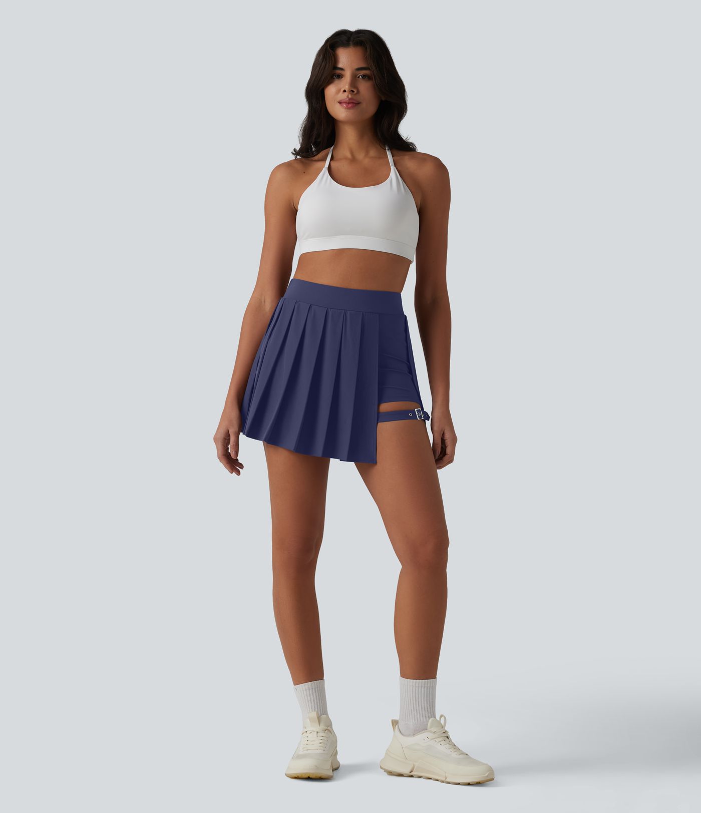 Breezeful™ High Waisted Pleated 2-in-1 Pocket Adjustable Buckle Mini Quick Dry Party Skirt