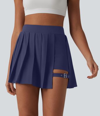 Breezeful™ High Waisted Pleated 2-in-1 Pocket Adjustable Buckle Mini Quick Dry Party Skirt