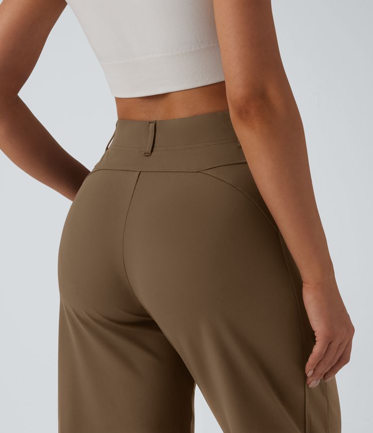 DayStretch - Lässige Hose mit hohem Bund, Seitentaschen und Barrel-Leg