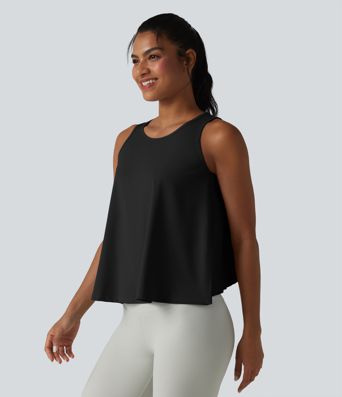 SoftlyZero™ QuickDry Crossover Flounce Hem Relaxed Yoga Tank Top