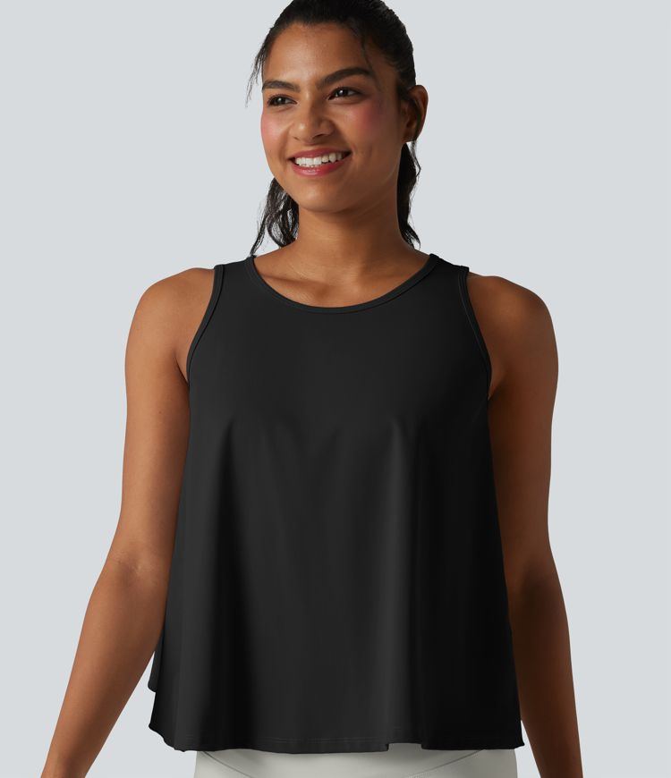 SoftlyZero™ QuickDry Crossover Flounce Hem Relaxed Yoga Tank Top