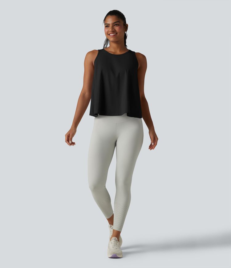 SoftlyZero™ QuickDry Crossover Flounce Hem Relaxed Yoga Tank Top