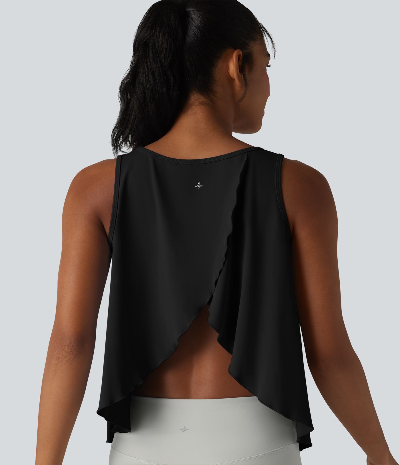 SoftlyZero™ QuickDry Crossover Flounce Hem Relaxed Yoga Tank Top