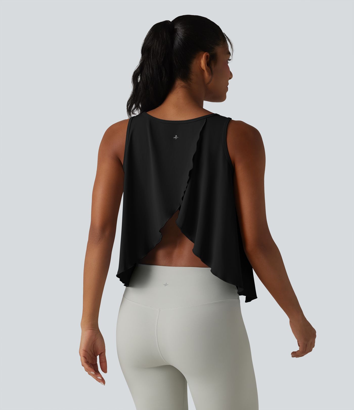 SoftlyZero™ QuickDry Crossover Flounce Hem Relaxed Yoga Tank Top