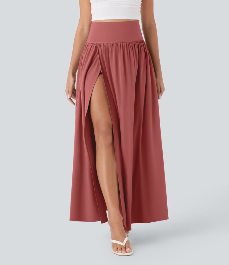 Breezeful™ High Waisted Tummy Control 2-in-1 Flowy Quick Dry Maxi Skirt