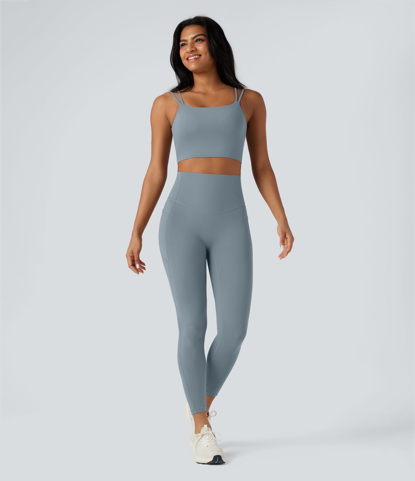 Halara UltraSculpt™ Double Straps Twisted Backless Cropped Yoga Tank Top