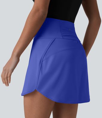 SoftlyZero™ Airy Super High-Waist Tummy Control Curved Hem 2-in-1 Cool Touch Golf Mini Skirt with Pockets