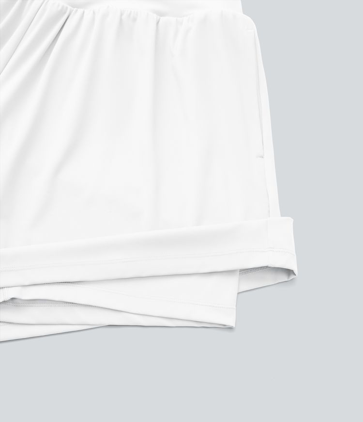 SoftlyZero™ Airy Super High Waisted 2-in-1 Cool Touch Yoga Plus Size Running Shorts 7" with Pockets