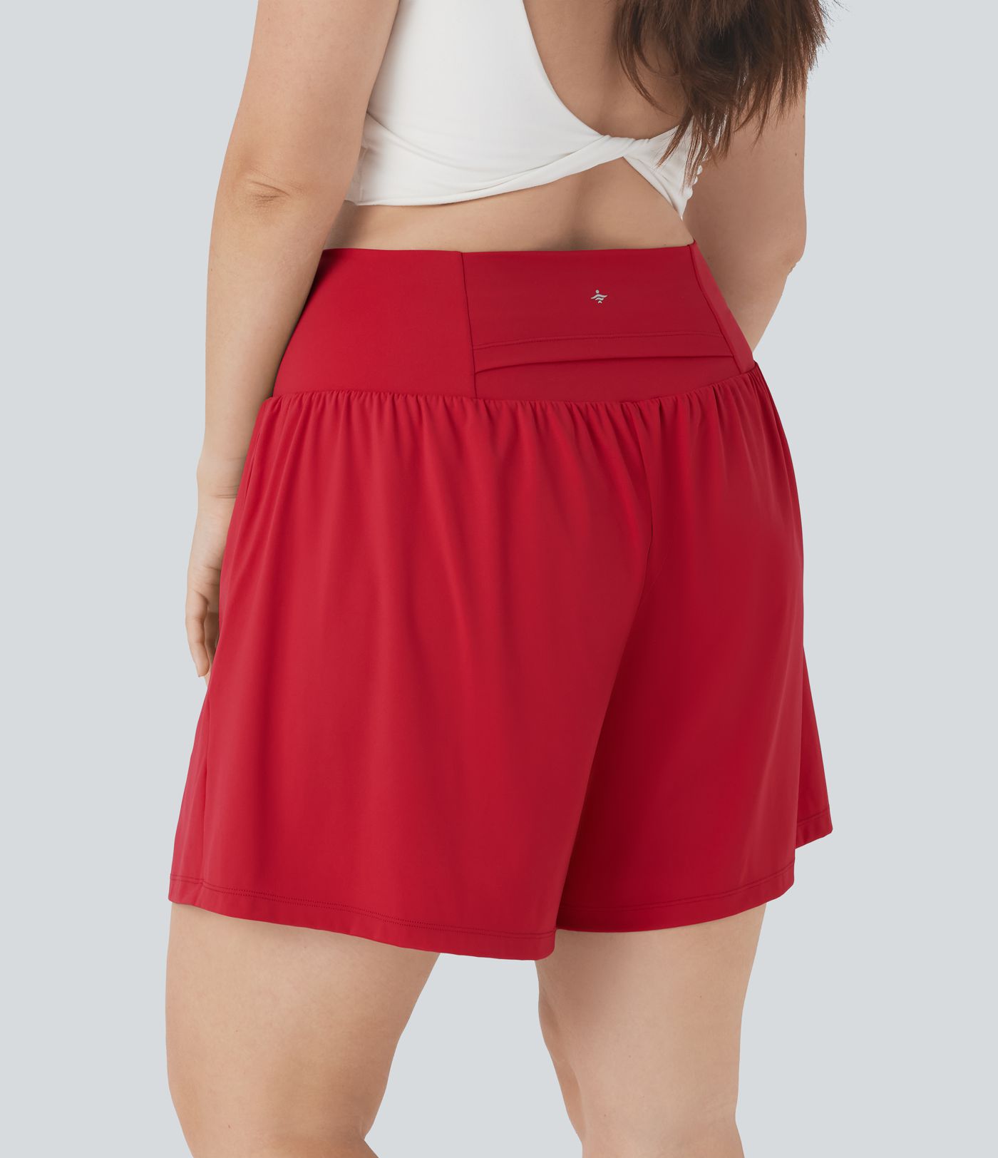 Softlyzero™ Airy Super High Waisted 2-in-1  Yoga Plus Size Shorts 7" with Pockets
