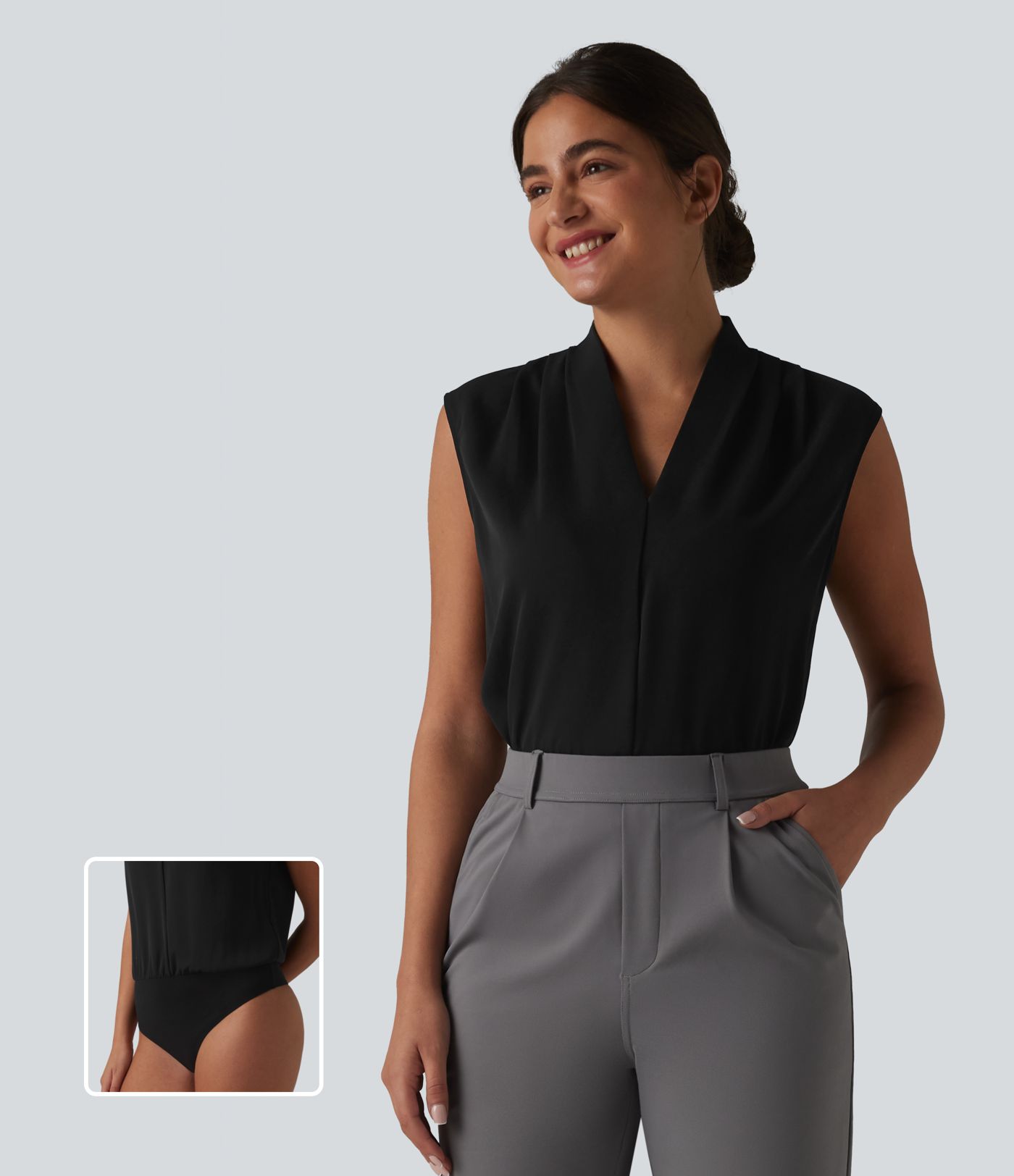 Body tailleur sans manches col V Body tailleur sans manches col V