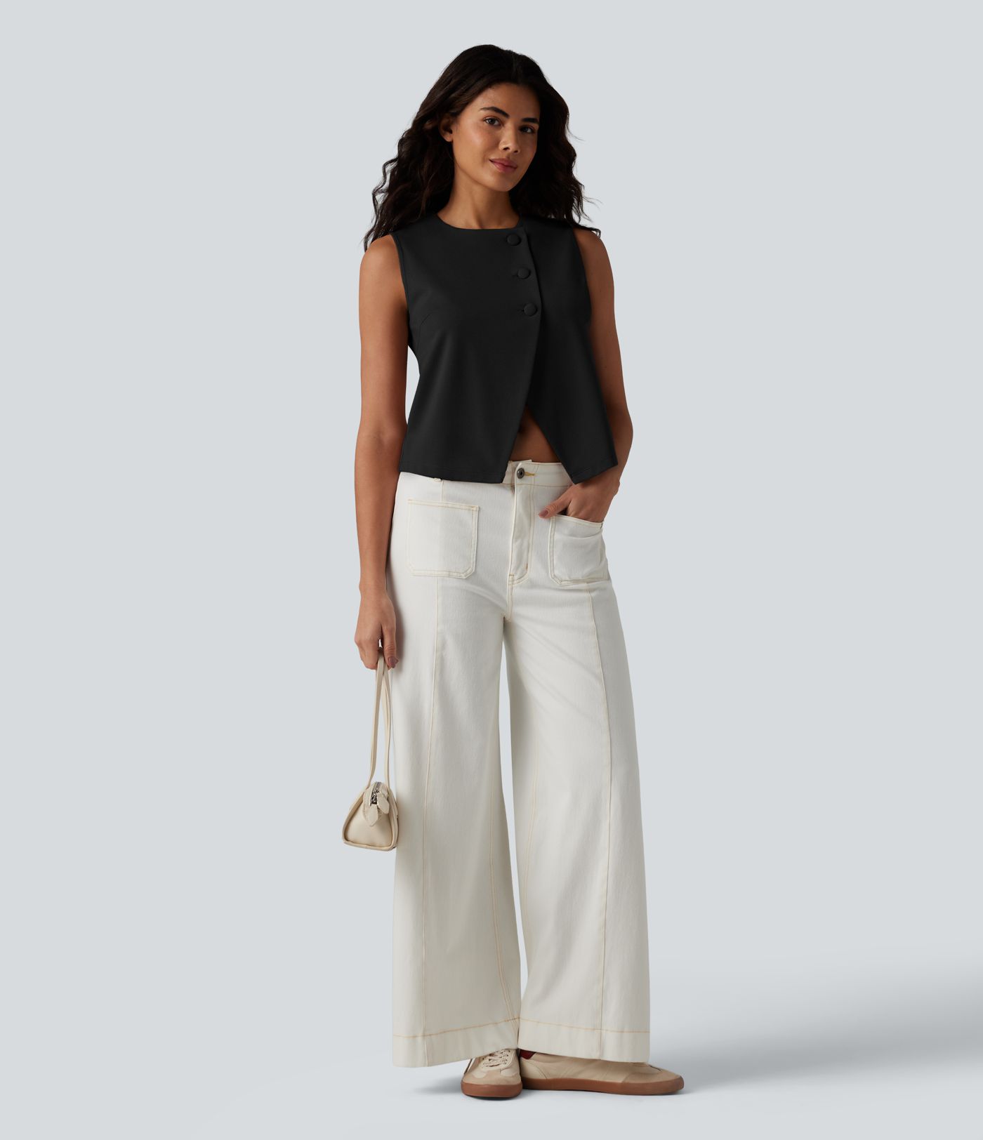 Gilet décontracté à col rond