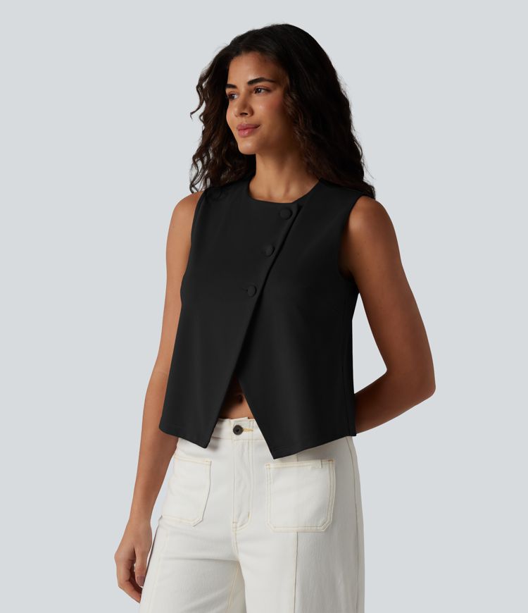 Gilet décontracté à col rond