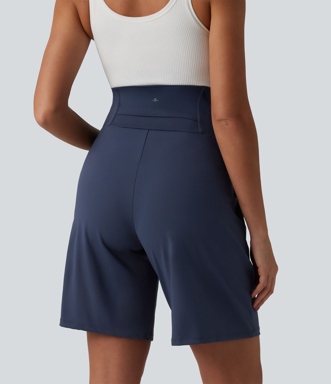 SoftlyZero™ Airy Super High Waisted Cool Touch Yoga Bermuda Maternity Shorts with Pockets