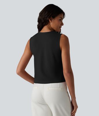 Gilet décontracté à col rond