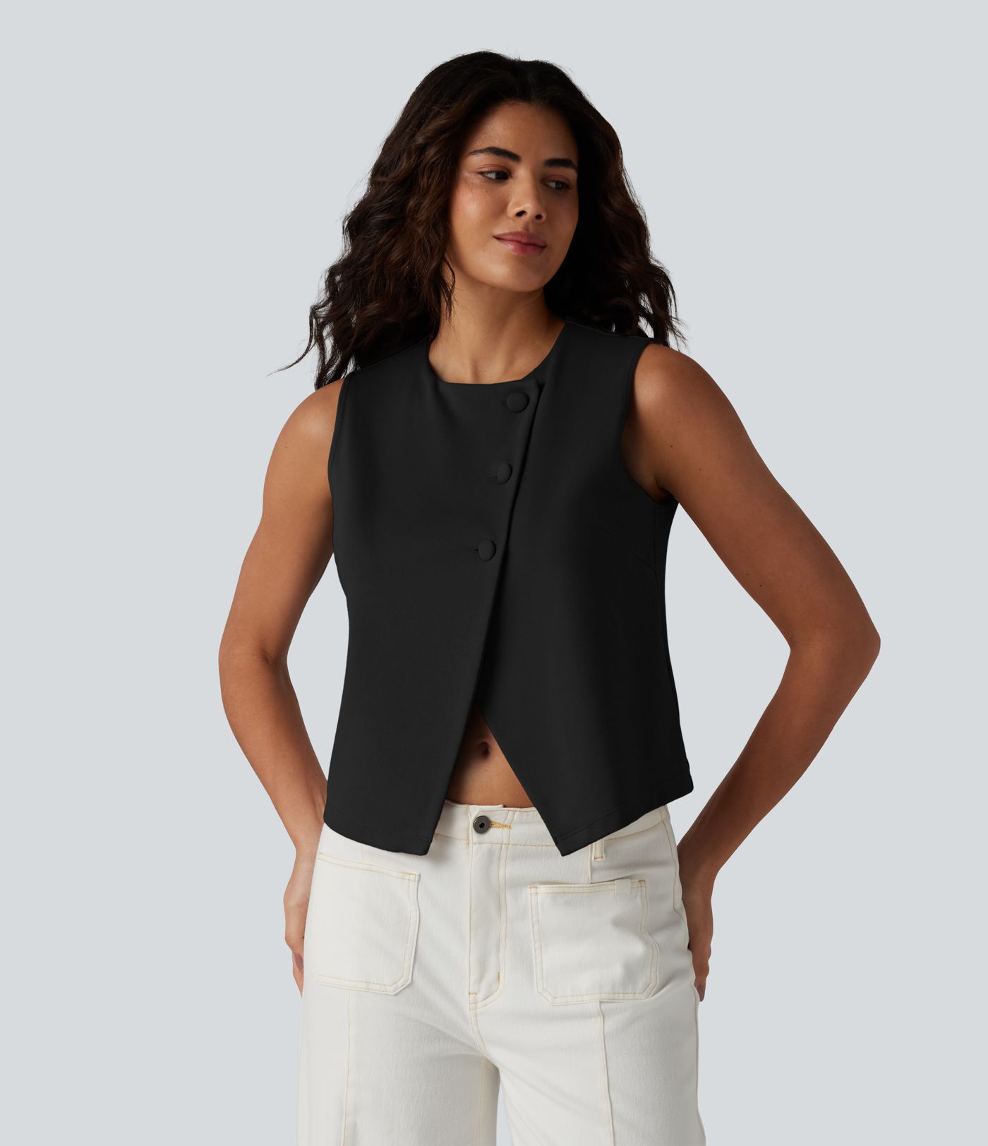 Gilet décontracté à col rond