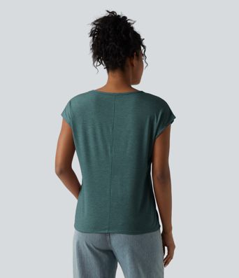 V Neck Short Sleeve Relaxed Heathered Casual T-Shirt V Neck Short Sleeve Relaxed Heathered Casual T-Shirt
