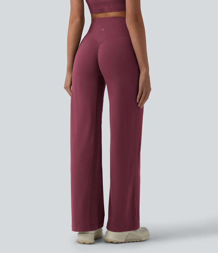 SoftlyZero™ Pantalon yoga coupe droite gainant taille haute à fronces - UPF50+