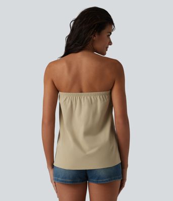 Tube Stretchy Poplin Casual Tank Top
