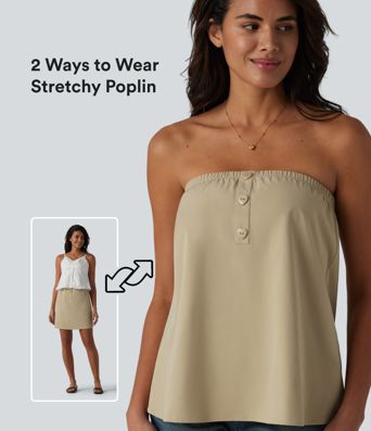 Tube Stretchy Poplin Casual Tank Top