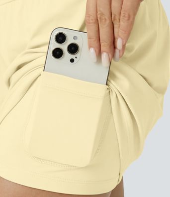 Short yoga 2-en-1 SoftlyZero™ aérien taille super haute toucher frais 12,5 cm avec poches - Longueur extended