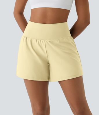 Short yoga 2-en-1 SoftlyZero™ aérien taille super haute toucher frais 12,5 cm avec poches - Longueur extended