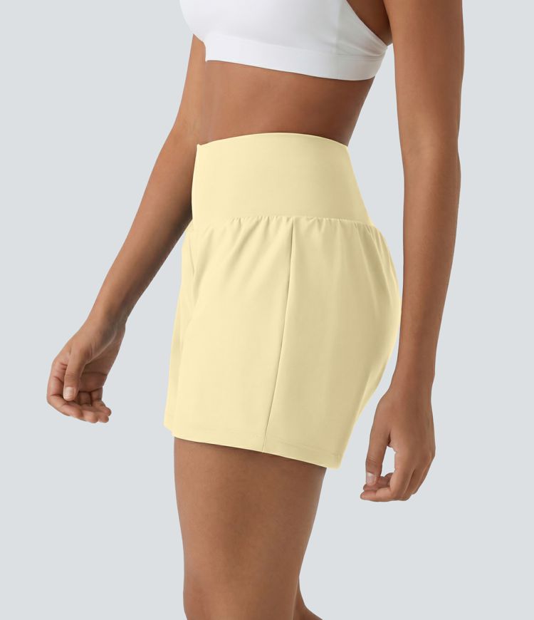 Short yoga 2-en-1 SoftlyZero™ aérien taille super haute toucher frais 12,5 cm avec poches - Longueur extended