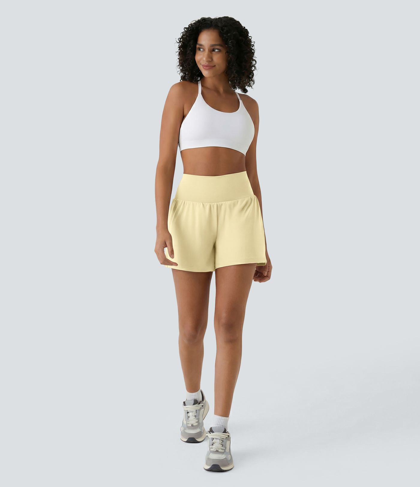 Short yoga 2-en-1 SoftlyZero™ aérien taille super haute toucher frais 12,5 cm avec poches - Longueur extended