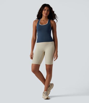 OneForm Seamless Flow U Neck Built-in Bra Color Block Yoga Tank Top