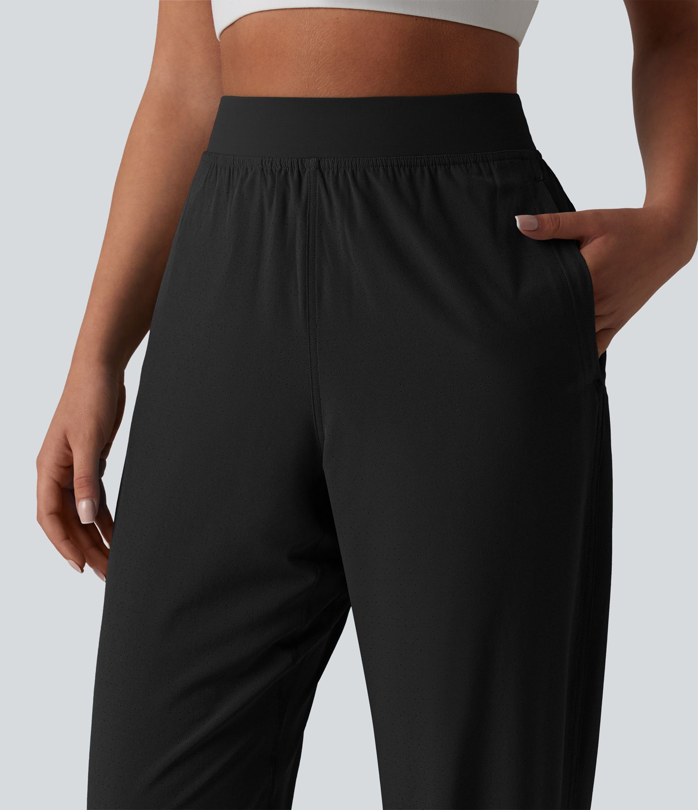 2-in-1 Lauf-Joggers mit hohem Bund, mehreren Taschen, Kordelzug und Reißverschluss - schnelltrocknend 2-in-1 Lauf-Joggers mit hohem Bund, mehreren Taschen, Kordelzug und Reißverschluss - schnelltrocknend