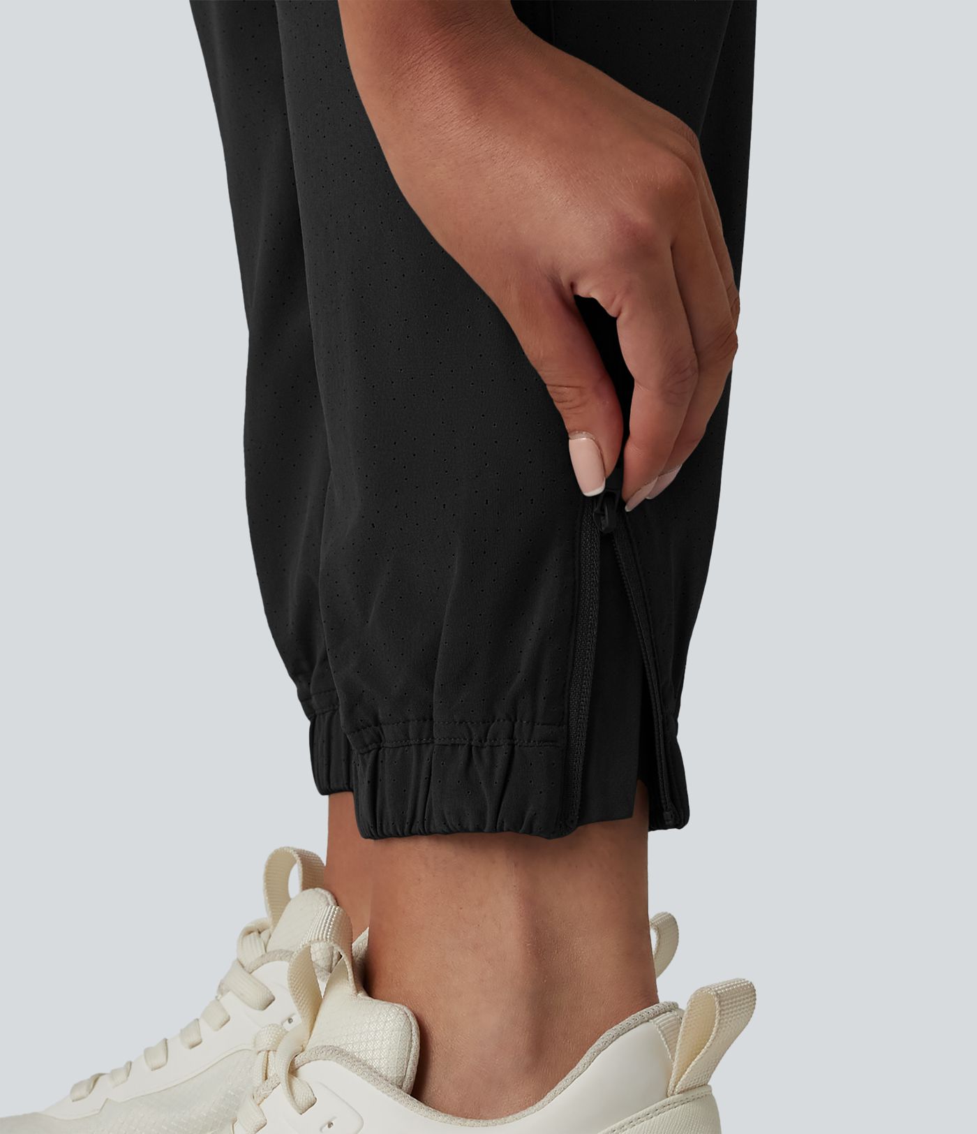 2-in-1 Lauf-Joggers mit hohem Bund, mehreren Taschen, Kordelzug und Reißverschluss - schnelltrocknend 2-in-1 Lauf-Joggers mit hohem Bund, mehreren Taschen, Kordelzug und Reißverschluss - schnelltrocknend